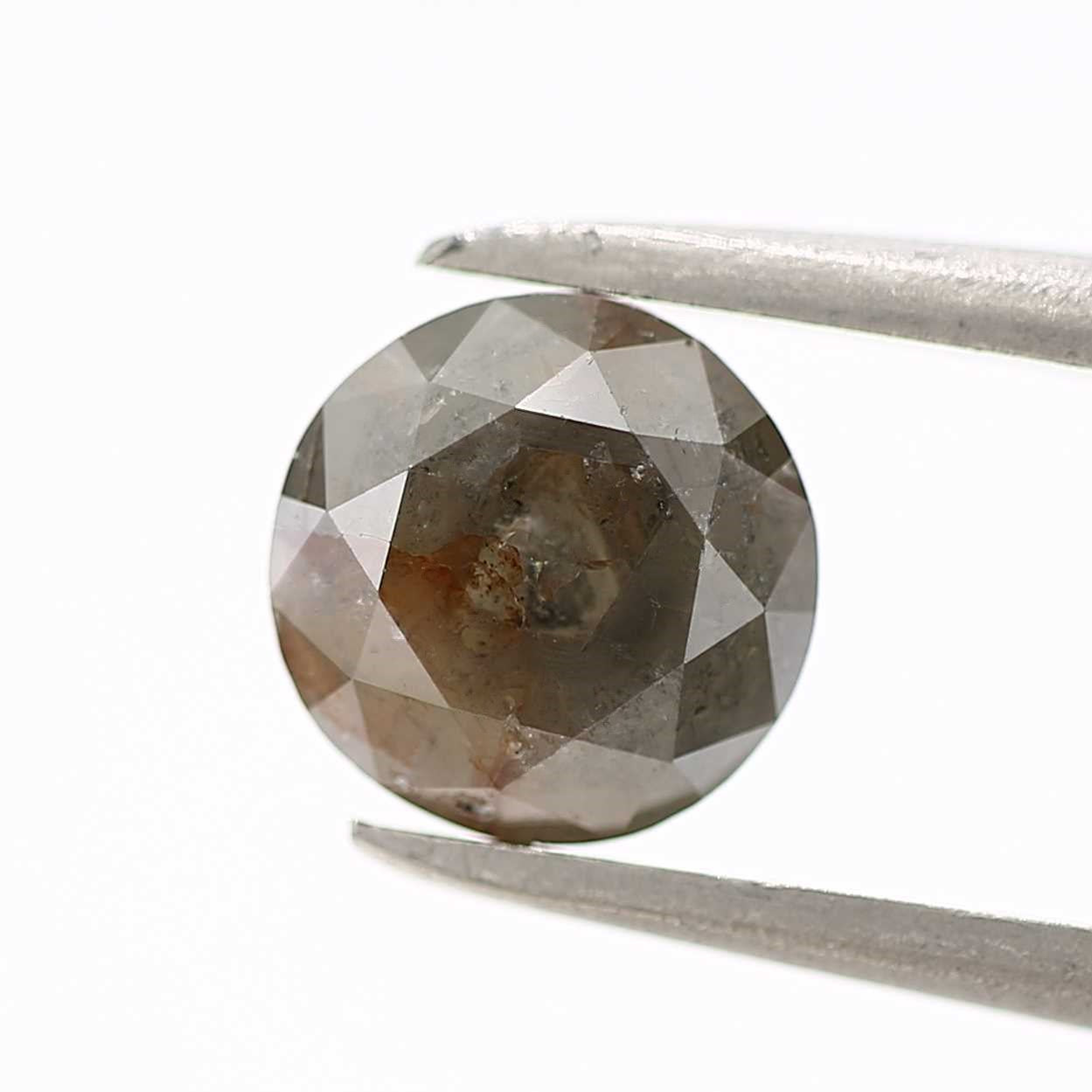 0.95 Carat Gray Rustic Round Shape Brilliant Cut Natural Loose Diamond